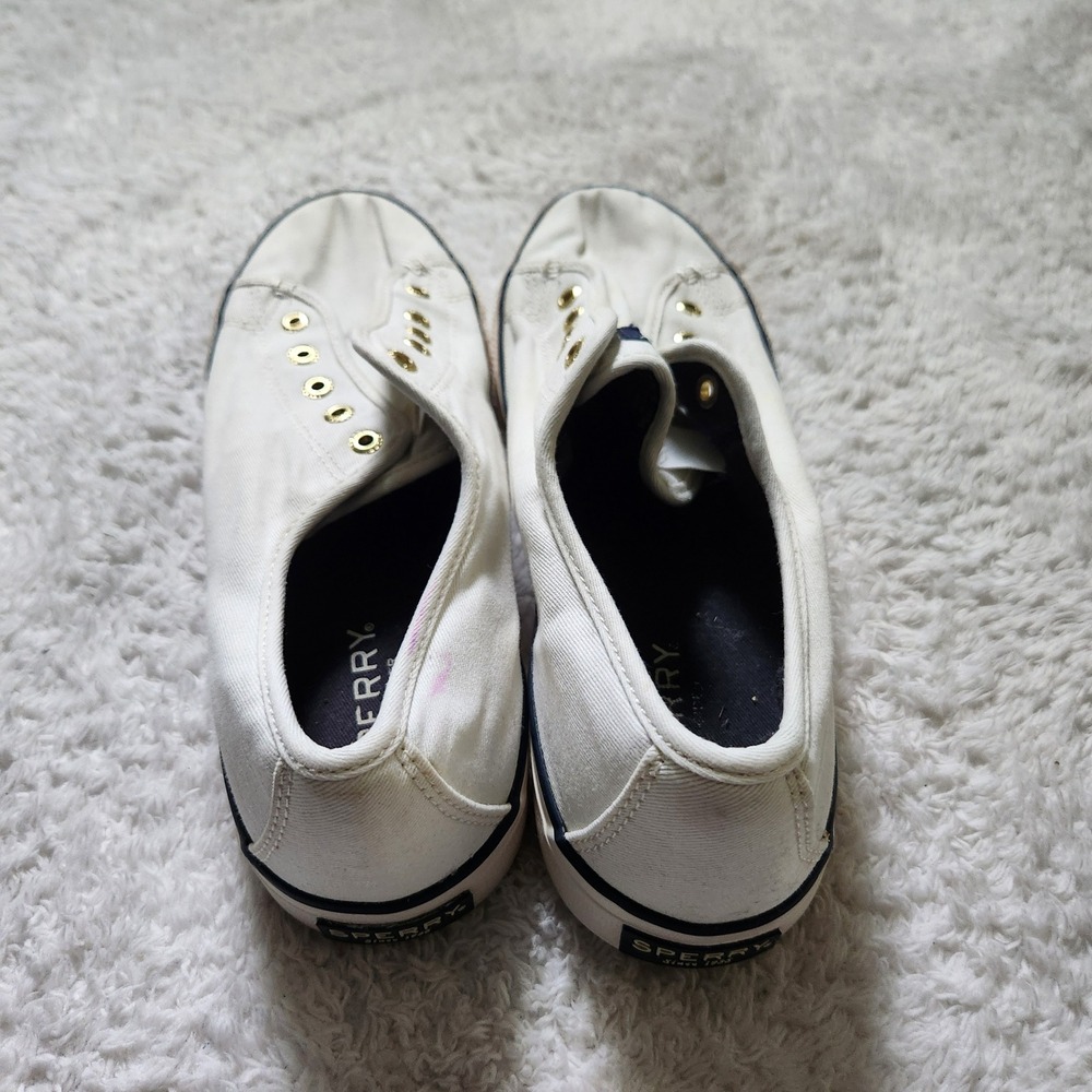 Sperry Crest Vibe White Canvas Slip On Sneakers Womens 9M - Picture 3 of 5